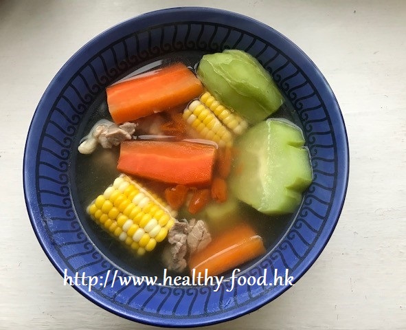 Corn, Chayote, Carrot and Pork Rib Soup