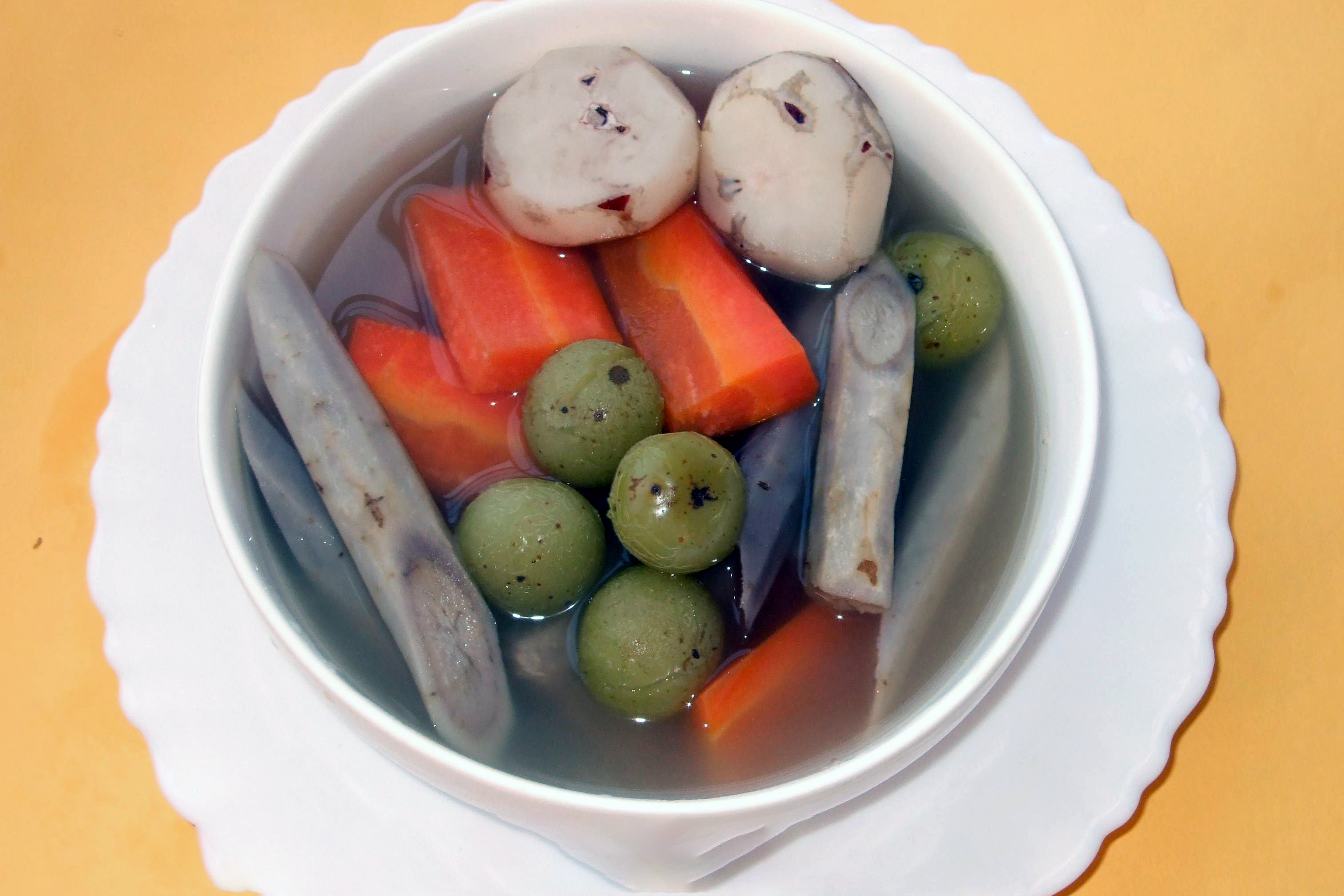 Burdock Root, Phyllanthus (Oil Gan Zi) and Water Chestnut Soup