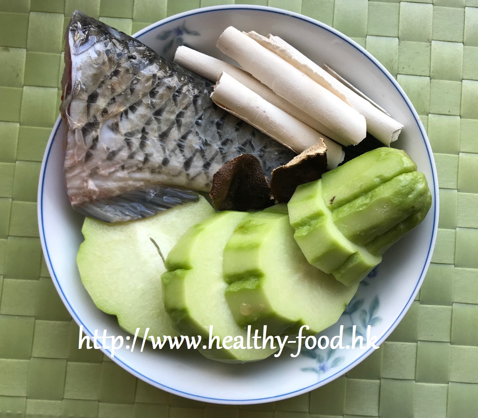 Chayote, Poria and Grass Carp Tail Soup