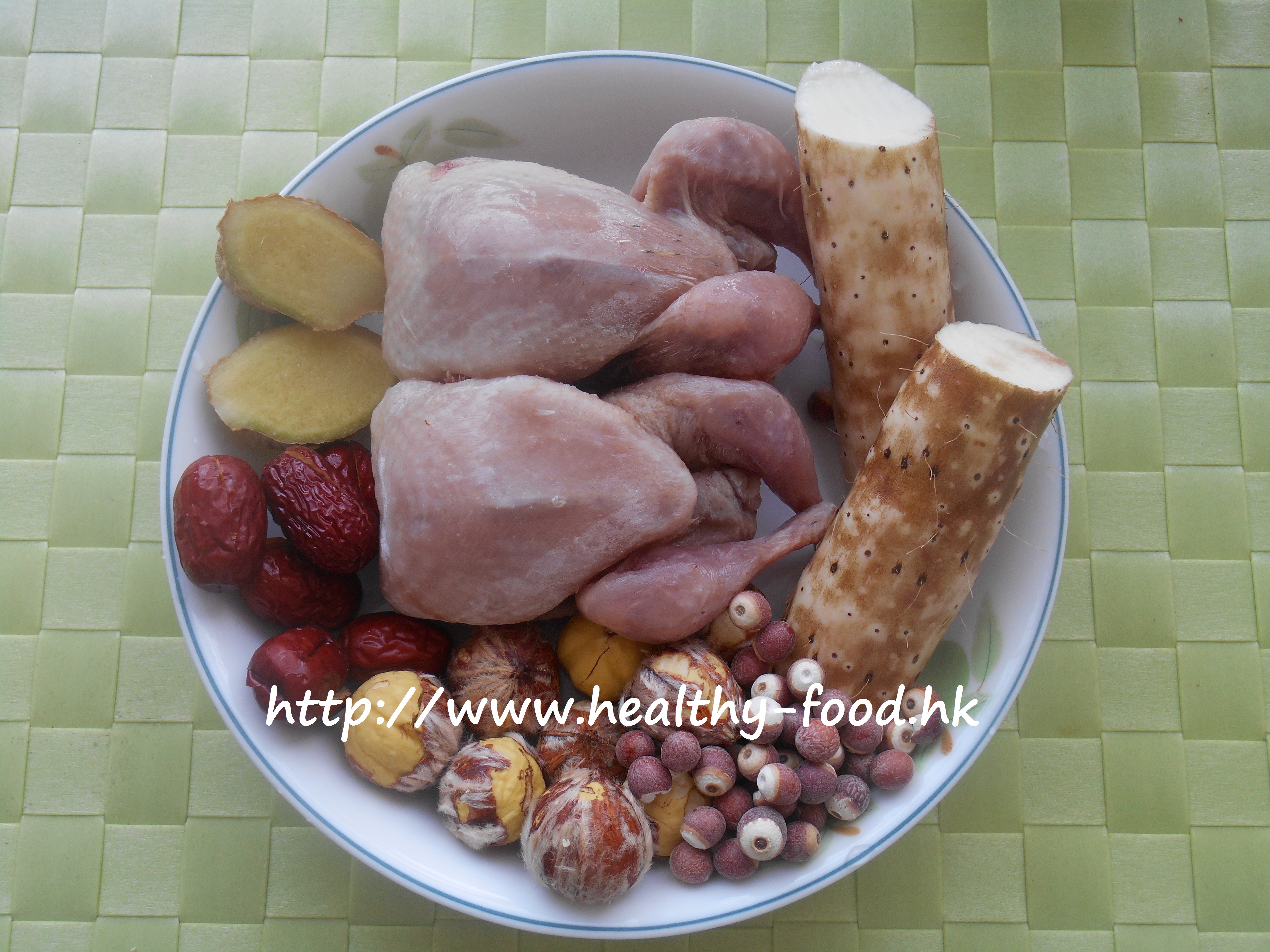 Fresh Yam, Fox Nut & Chestnut Quail Soup