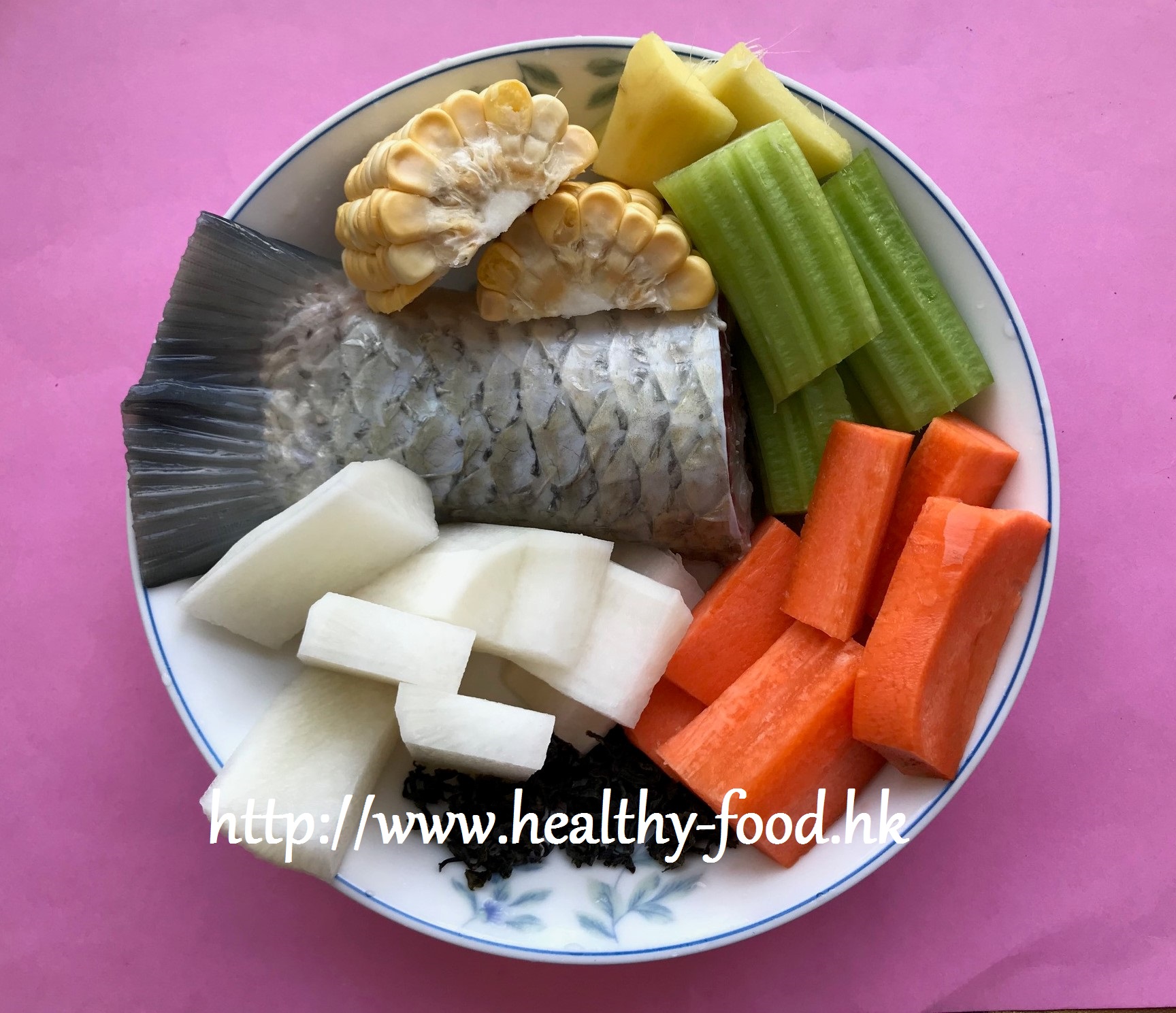 Radish, Corn, Celery, Seaweed and Grass Carp Tail Soup