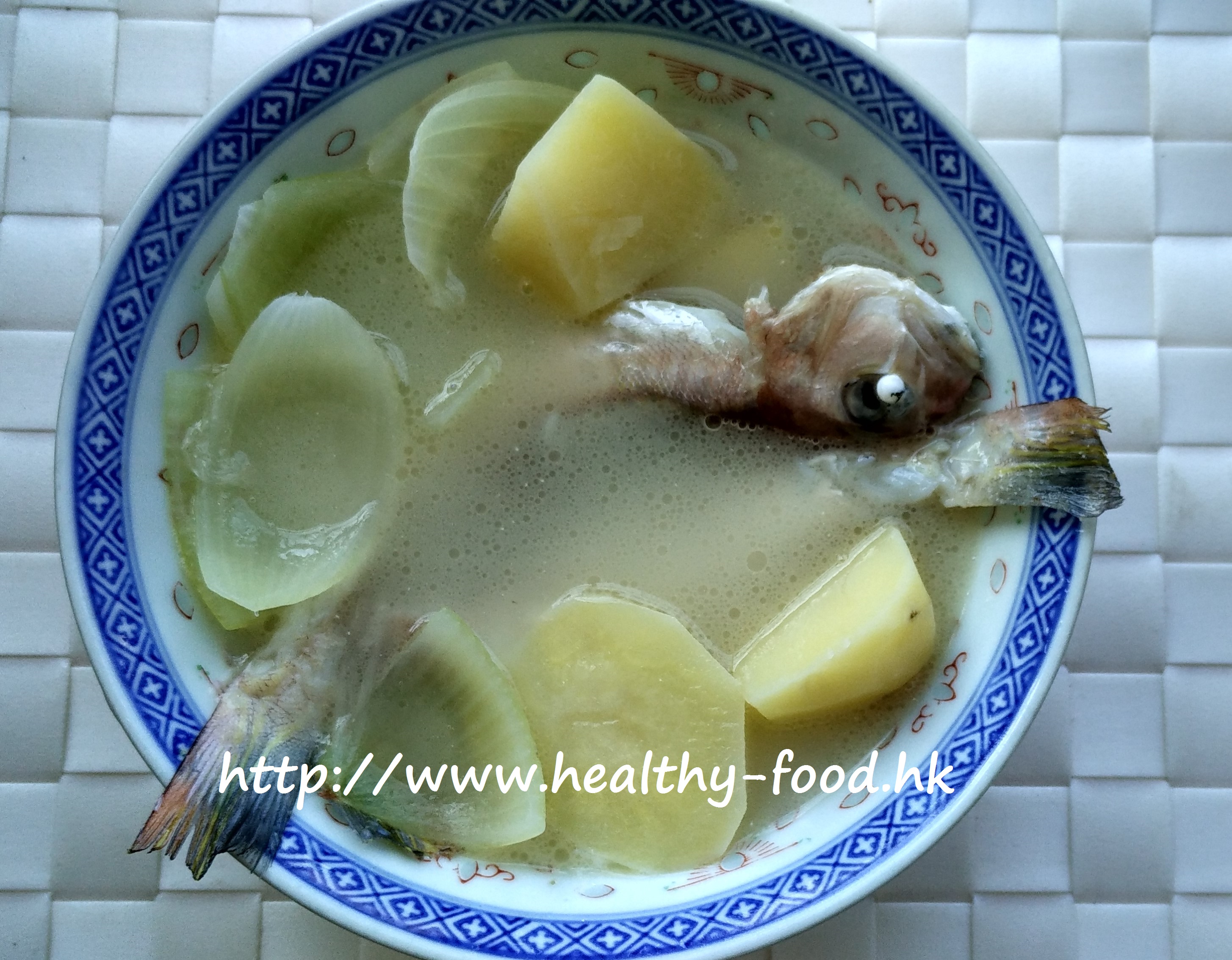 Onion, Potato and Fresh Sea Fish Soup