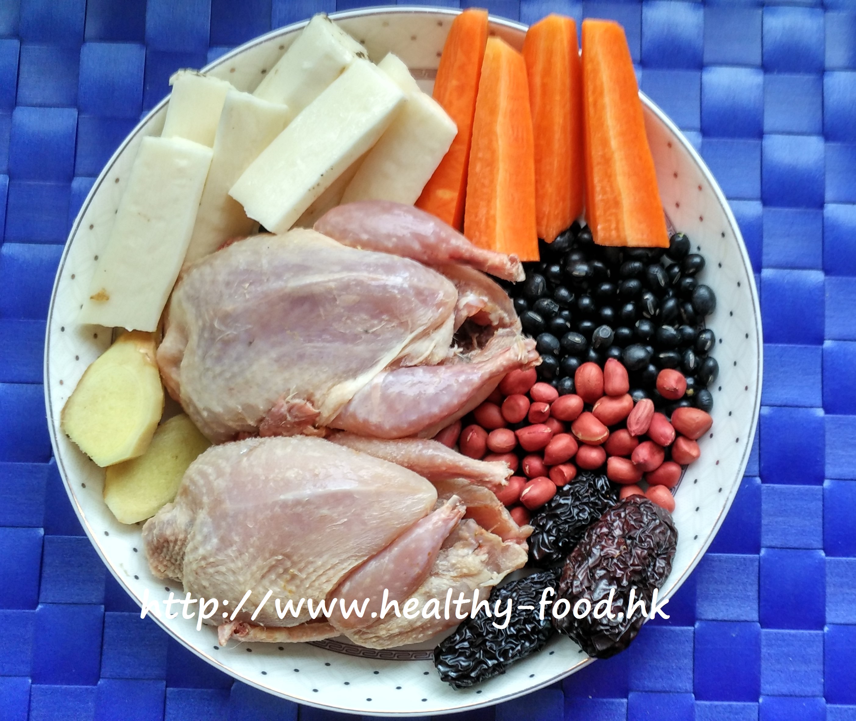 Fresh Yam, Black Bean, Peanut and Quail Soup