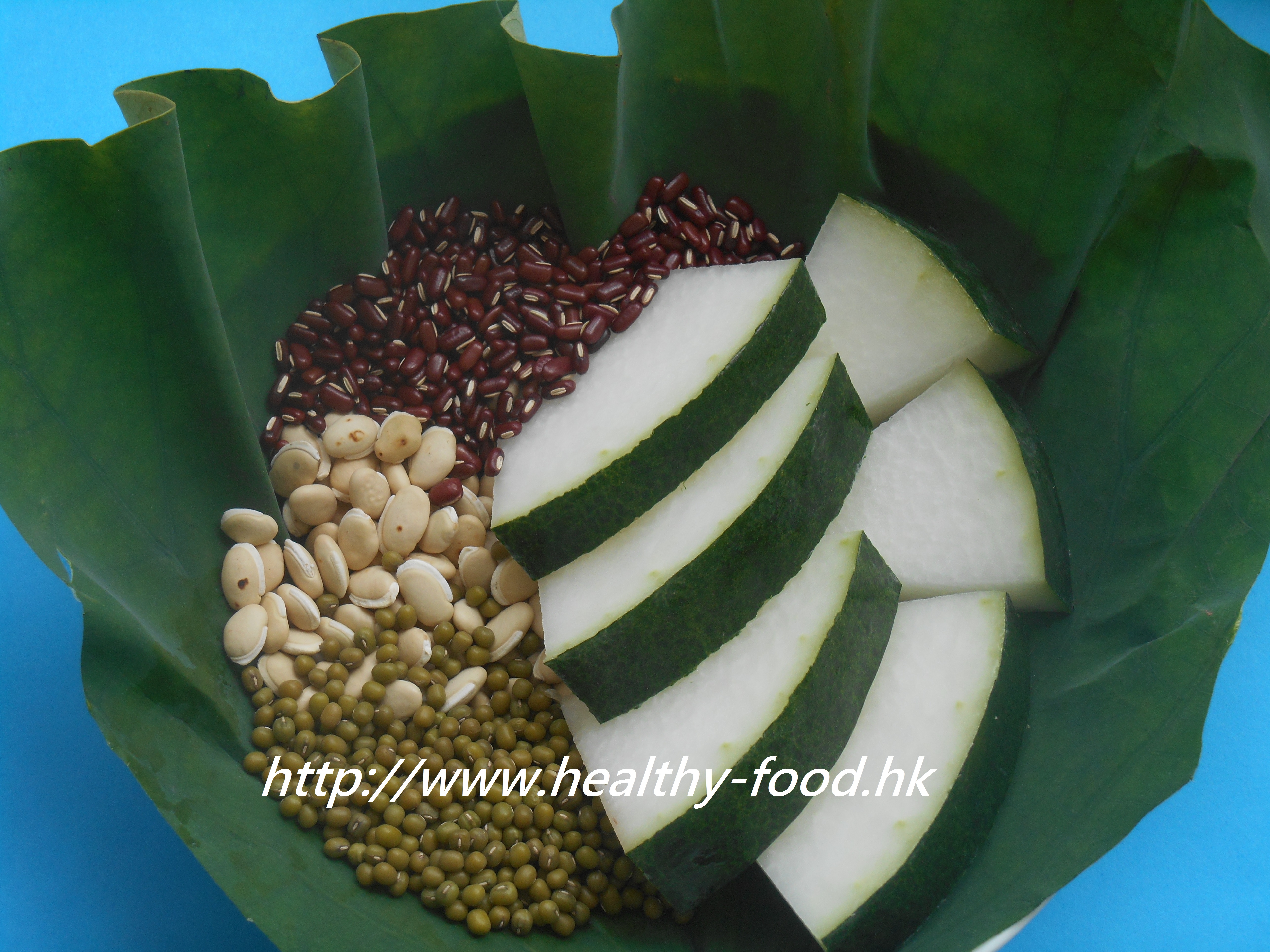 Lotus Leaf Winter Melon Three-Bean Soup