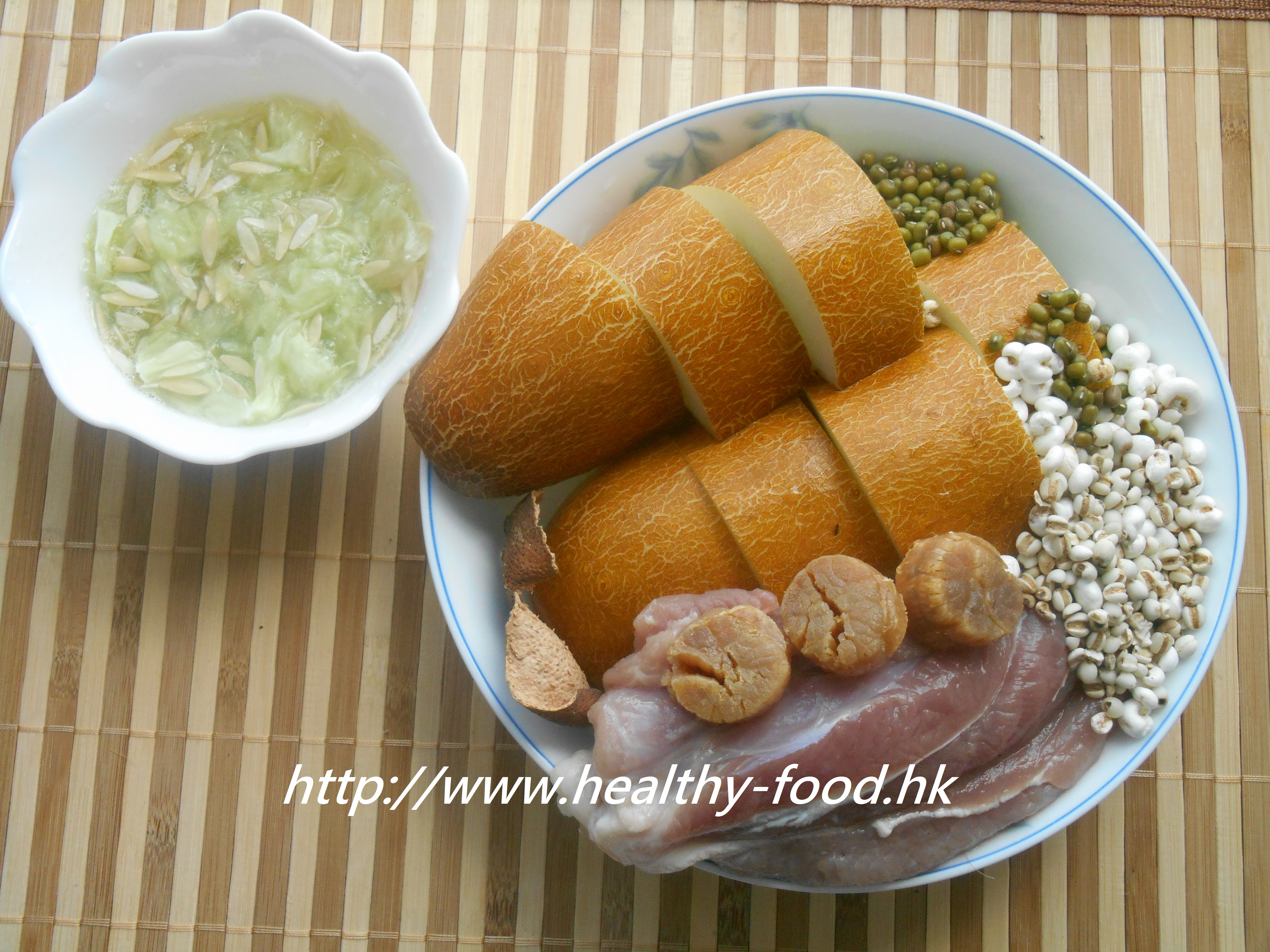 Old Cucumber Mung Bean Barley Dried Scallop Pork Soup