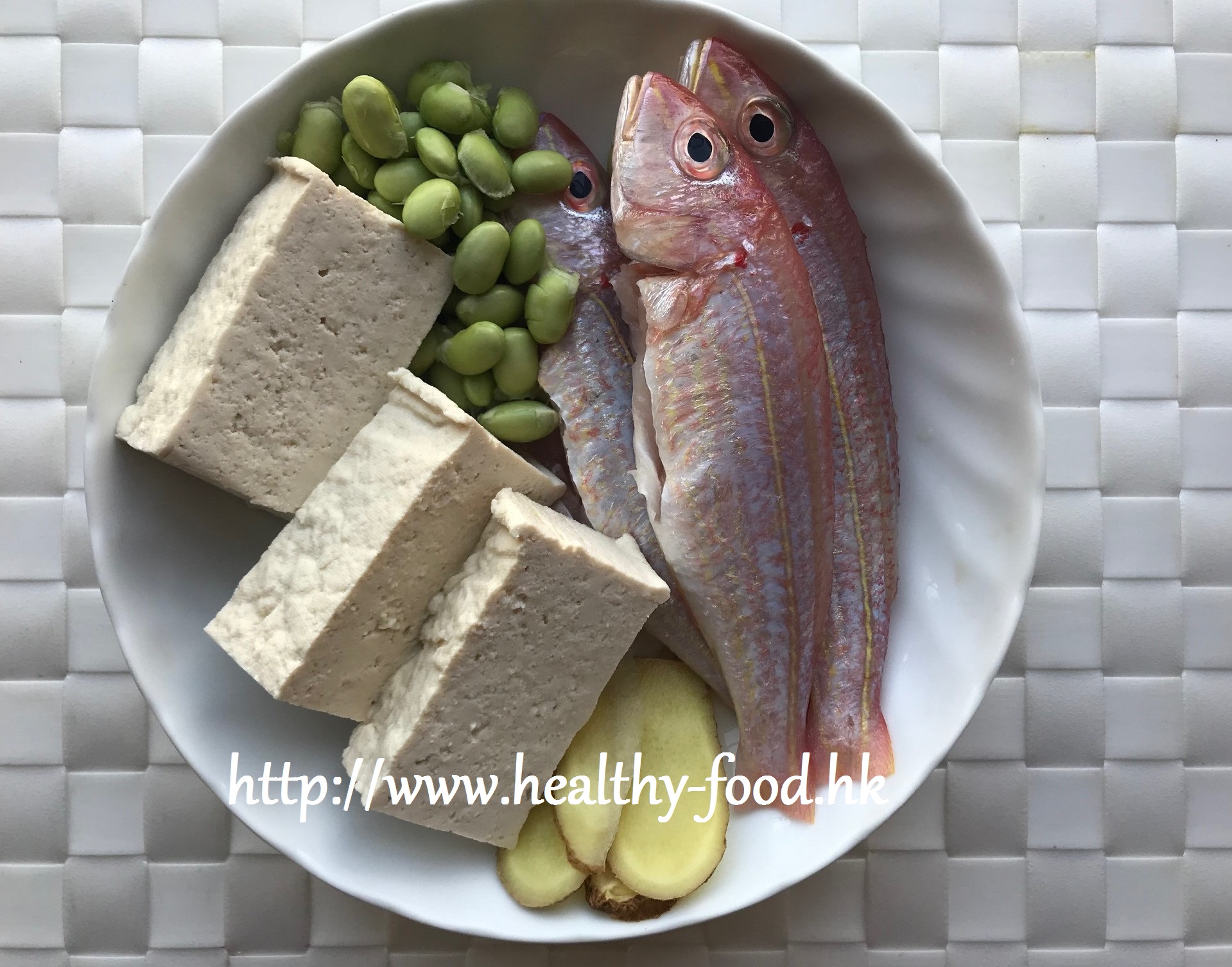 Small Saltwater Fish, Tofu and Edamame Soup