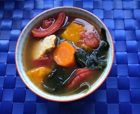 Seaweed, Pumpkin, and Pork Soup
