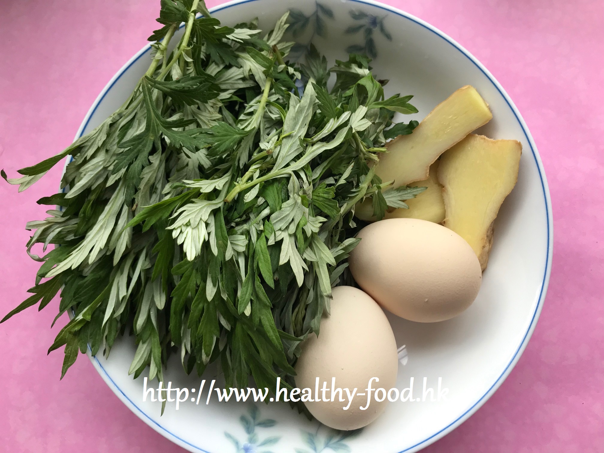 Fresh Mugwort, Ginger and Egg Soup