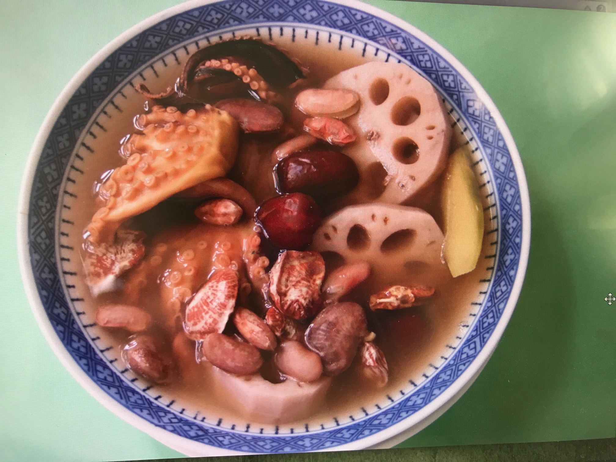 Lotus Root, Peanut, Flower Bean and Dried Octopus Soup