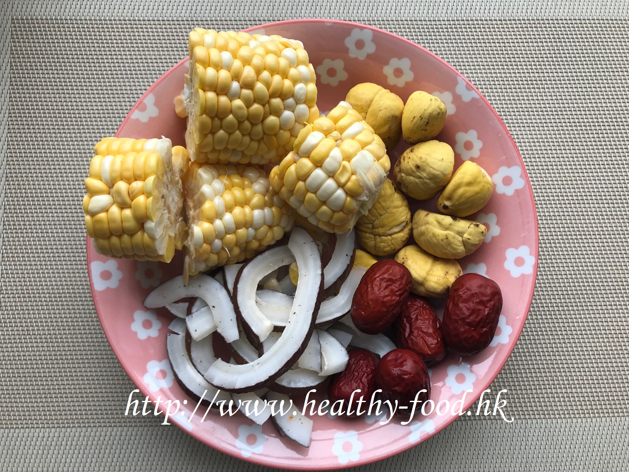Indian Coconut, Corn and Chestnut Soup