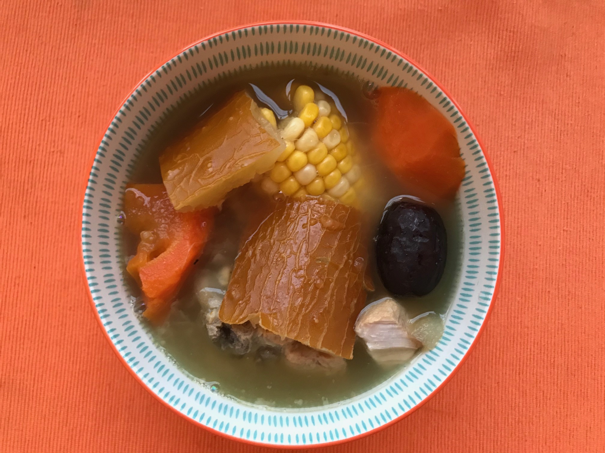 Old Cucumber, Corn and Pork Bone Soup