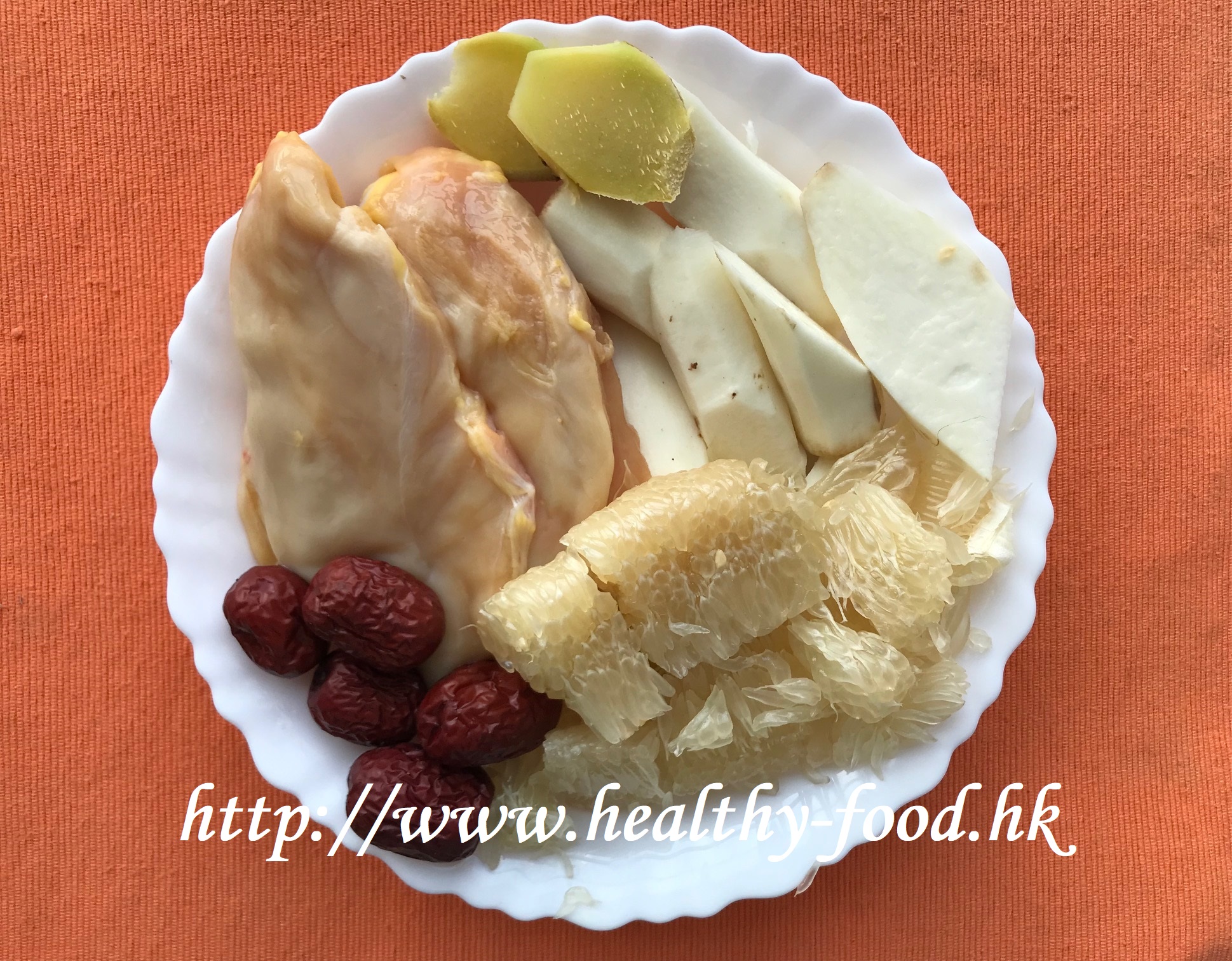 Fresh Chinese Yam, Pomelo & Chicken Breast Soup