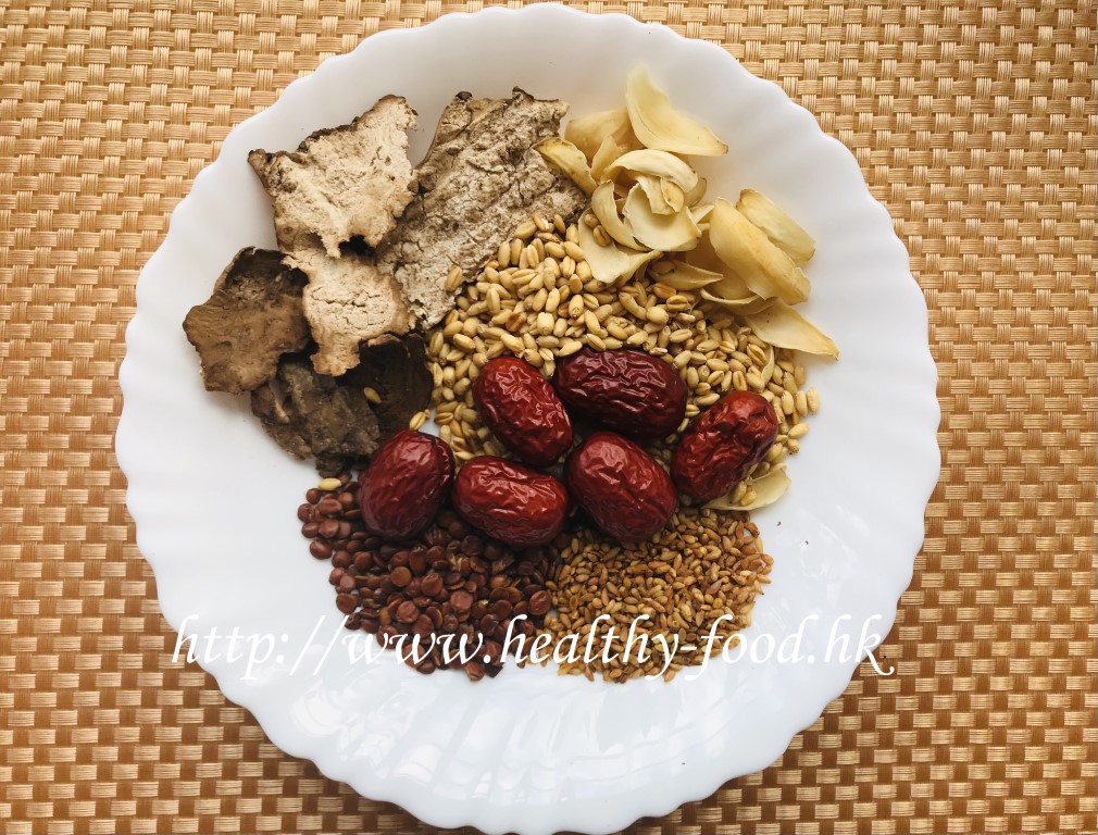 Wheat, Sour Jujube Seed, Cypress Nut and Lily Bulb Soup