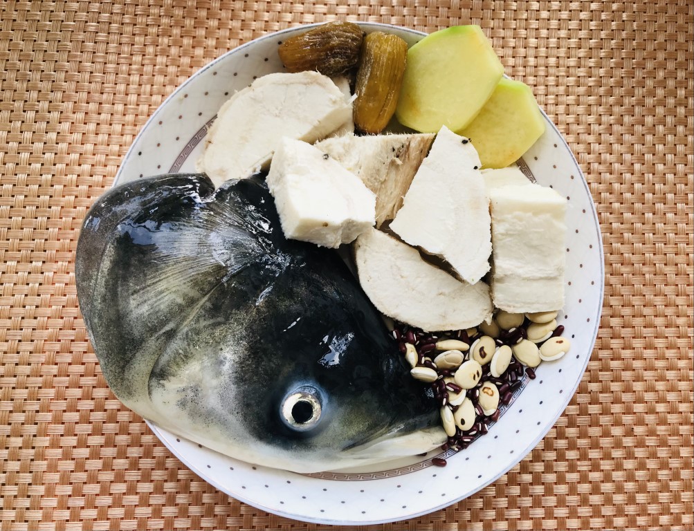 Kudzu Root, Adzuki Bean, Flat Bean and Big Fish Head Soup