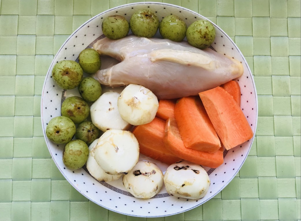 Phyllanthus, Carrot, and Water Chestnut Chicken Soup