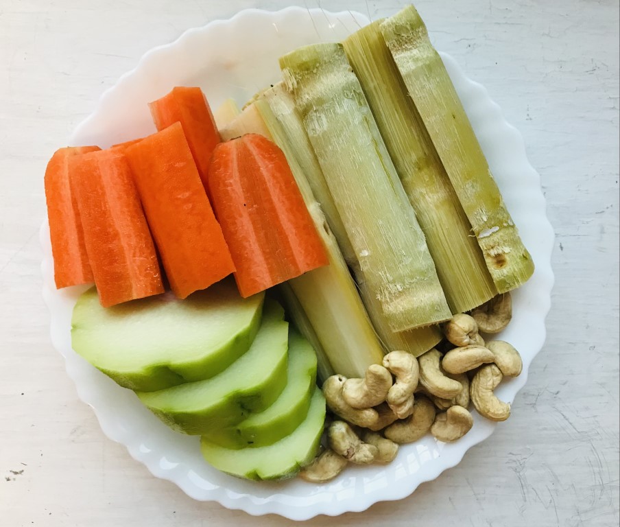 Chayote, Carrot, Sugarcane & Cashew Soup