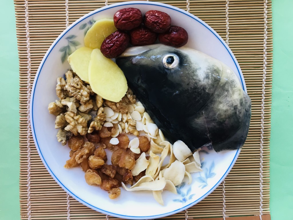 Walnut, Apricot Kernel, Longan, Lily Bulb and Large Fish Head Soup