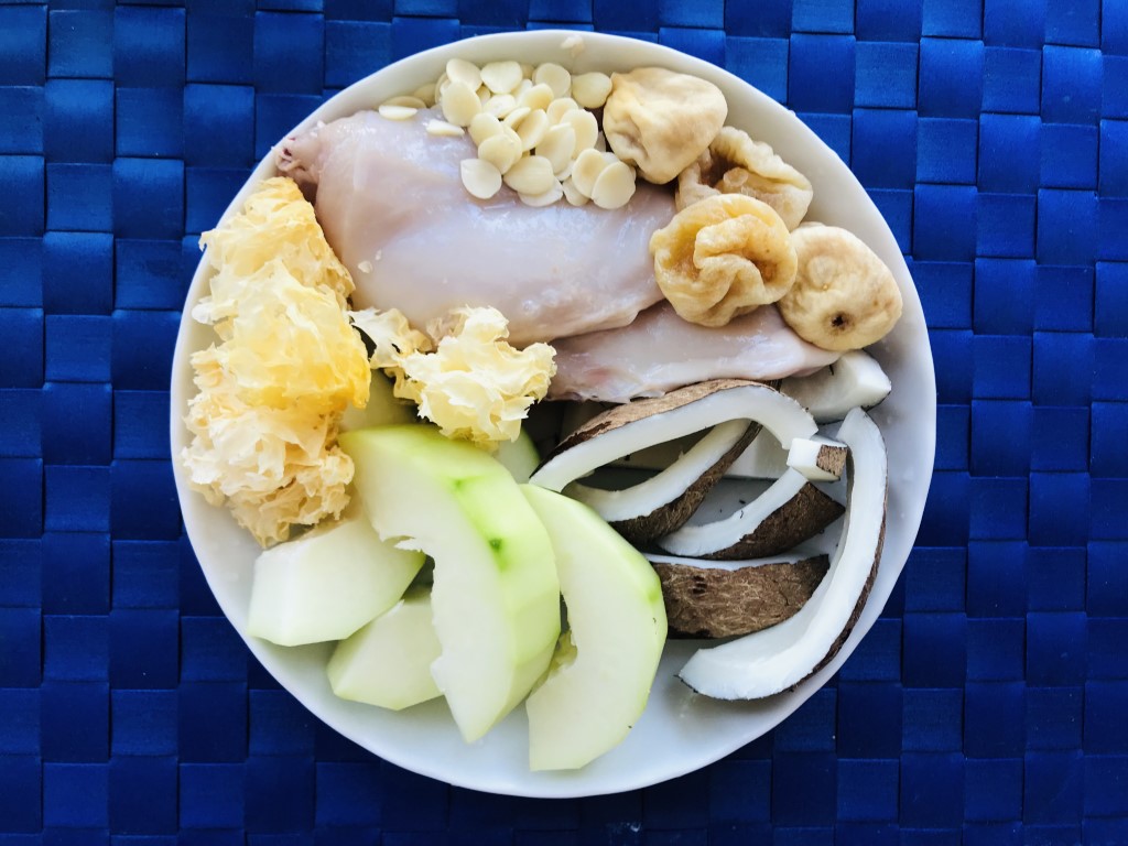 Coconut, Green Papaya, Snow Ear Fungus, Apricot Kernel and Organic Chicken Breast Soup