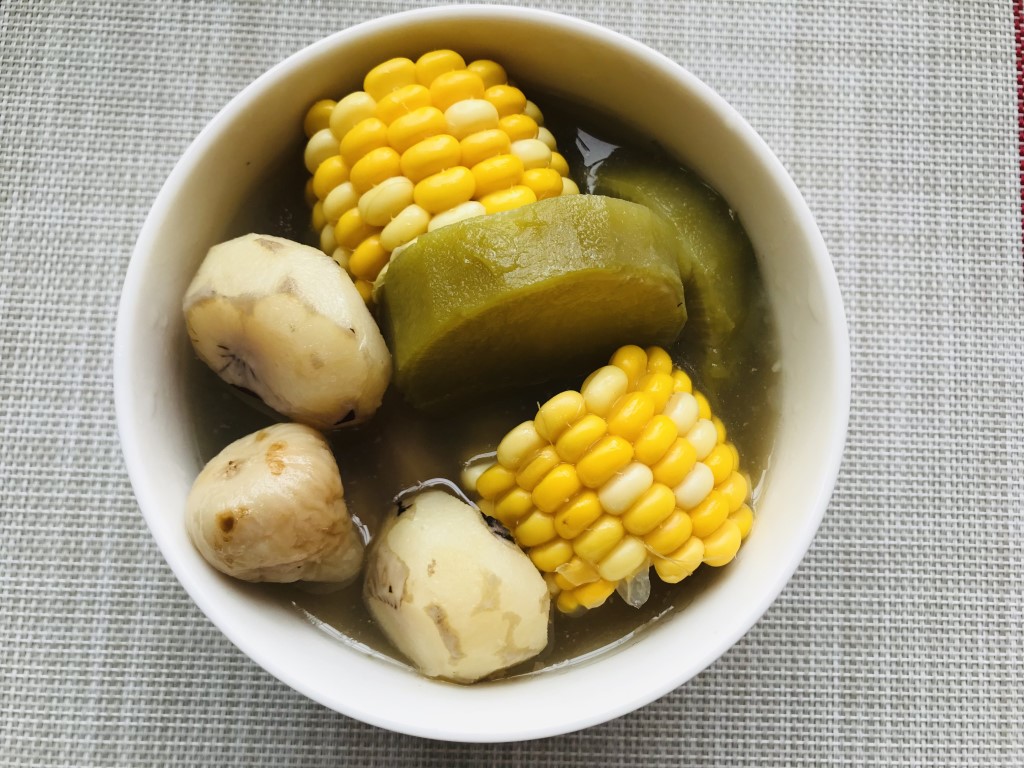Green Radish, Sweet Corn, Water Chestnut, and Fig Soup