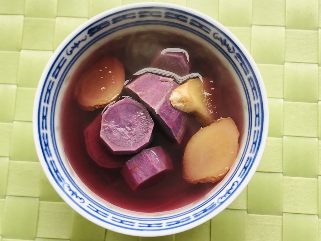 Purple Sweet Potato, Ginger & Brown Sugar Dessert Soup (Zi Xin Fan Shu Tang Shui)