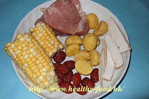 Chinese Yam, Chestnut, and Corn Pork Soup